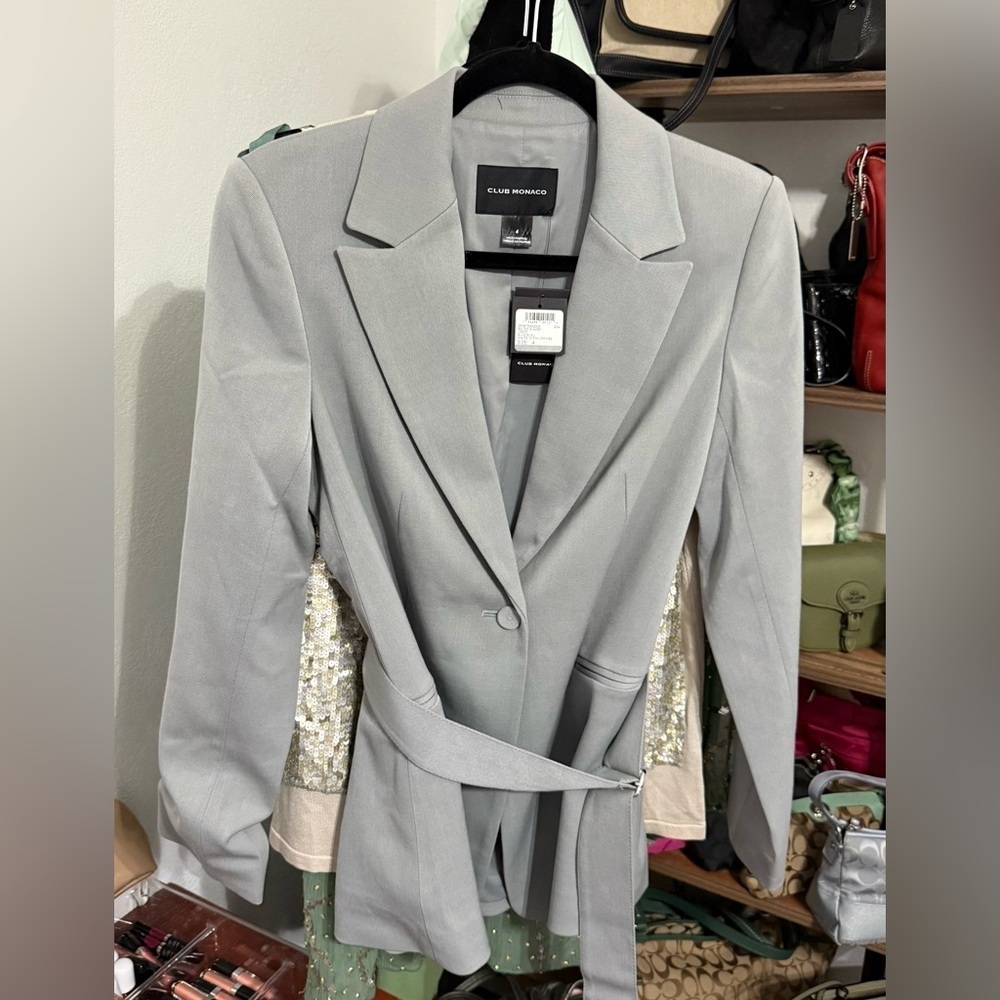 Club‎ Monaco Belted Blazer Size 4~ NWT - Picture 6 of 8